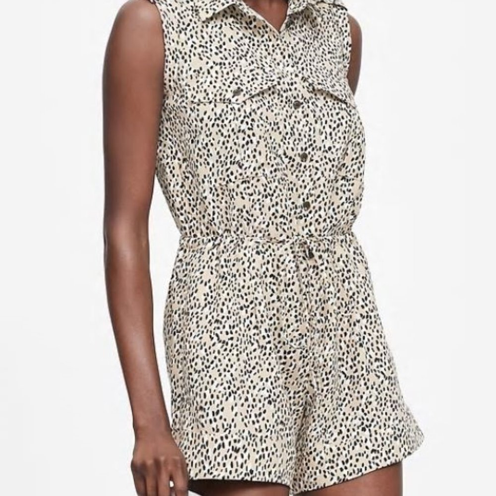 Banana Republic Leopard Print Utility Romper - NWT
